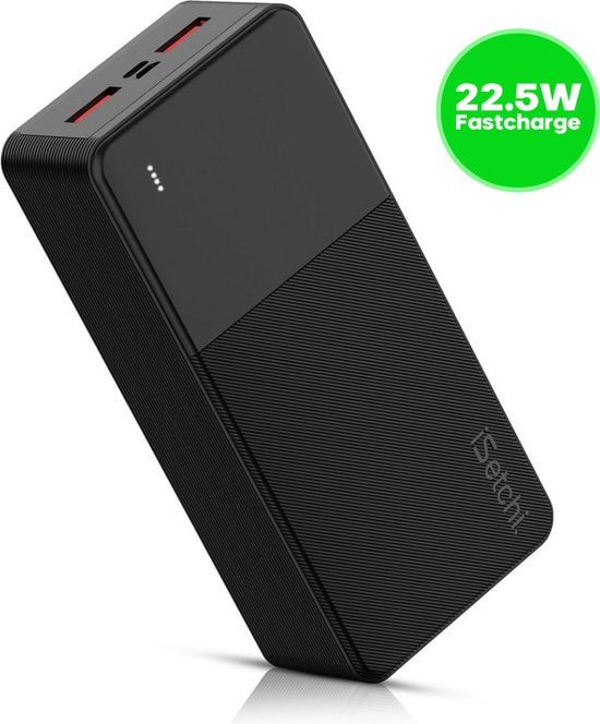 iSetchi BoostMax - Universele Powerbank - 30000 mAh - Externe Batterij - Noodpakket - USB-C & Micro USB - Draagbare Lader - 22.5W Fast Charge - Zwart