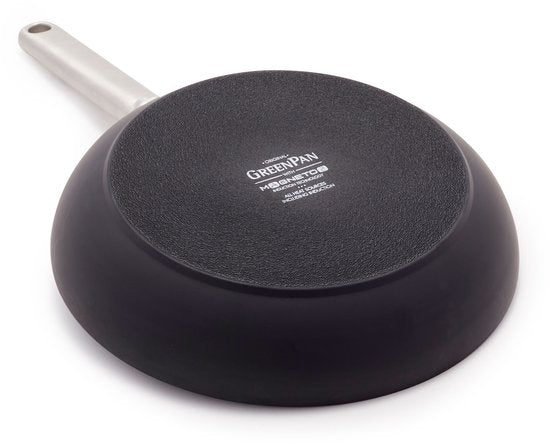 Greenpan Omega keramische inductie koekenpan met deksel 30cm - PFAS-vrij - Inductie pan - Inductie koekenpanpan - Vaatwasserbestendig - Ovenbestendig tot 200°C - Krasbestendig - Stapelbaar - Aluminium - Zwart