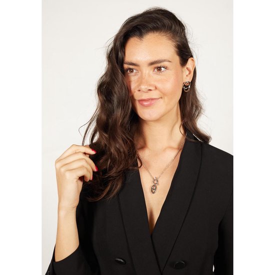 Laura Ferini Dames Ketting Legato Zilver - Zilverkleurige ketting met hangertje - 18K Witgoud Verguld - Halsketting - Collier - Sieraad - Accessoires - Dames Ketting met Hanger