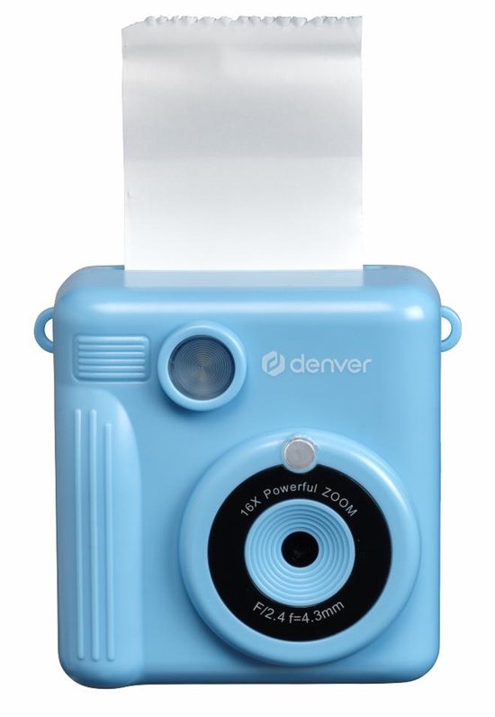 Denver Kindercamera Full HD met Printer - Selfie Camera - 20MP - Digitale Camera Kinderen - Foto - Video - Spelletjes - KPC1363 Blauw