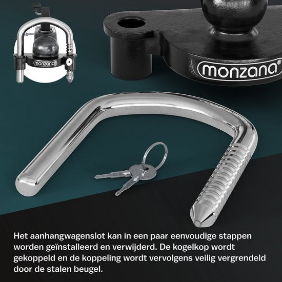 Monzana Disselslot - Verchroomd Staal incl. 2 Sleutels - Zwart