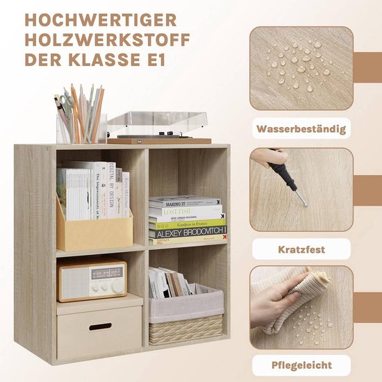 Woltu Boekenkast - 29x59,8x59,6cm - Staand - 4 Vakken - Wit