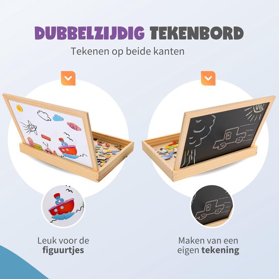 MontiPlay® Magnetisch Speelgoed Voertuigen - Magneet Boek - Krijtbord Kinderen - Magnetibook - Magneet Speelgoed - Tekenbord - Montessori - Sensorisch - Busy Board - Speelgoed voor onderweg - Speelgoed voor in de auto - Speelgoed voor op Reis