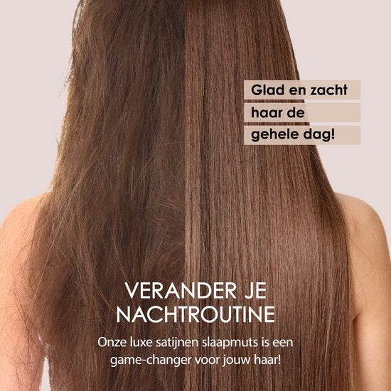 Beyeza Luxe Bonnet XL - Satijnen Slaapmuts - Haarverzorging - Haarnetjes - Elastisch - Satijn - 2 Stuks