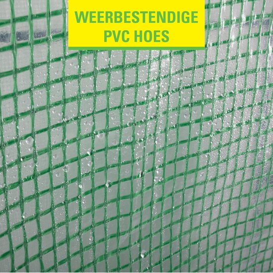Kinzo Garden Broeikas - Plastic Kweekkas - Tuinkas met 3 Verdiepingen - Metalen Frame - Waterbestendige Hoes - 143 x 73 x 195 CM - Groen