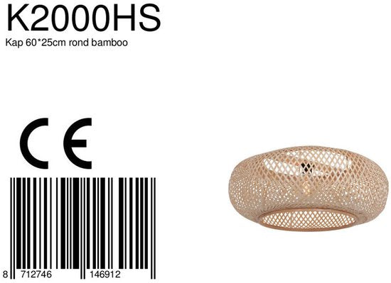 Steinhauer Lampenkap bamboe naturel hout Ø60cm E27