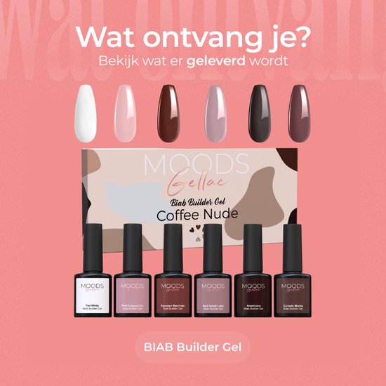 Moods Gellac BIAB - Builder in a Bottle – BIAB Nagel Builder Gel - Coffee Nude - HEMA & TPO Vrij