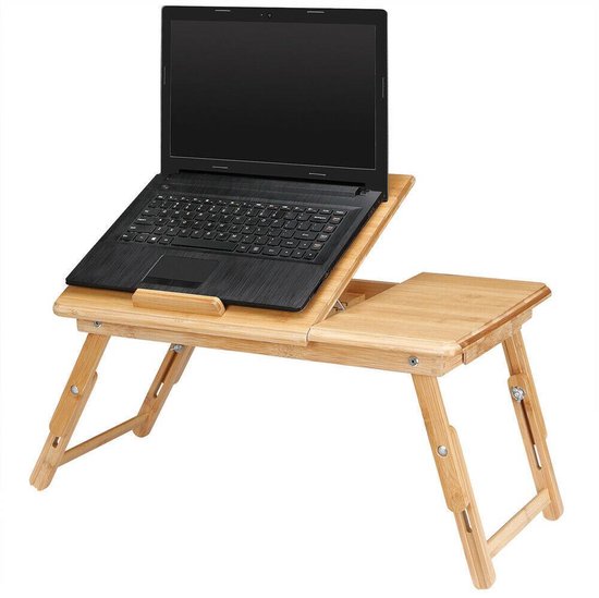 CASARIA Laptop Standaard- Lade Ventilatiegaten Verstelbaar- 55 x 35 cm