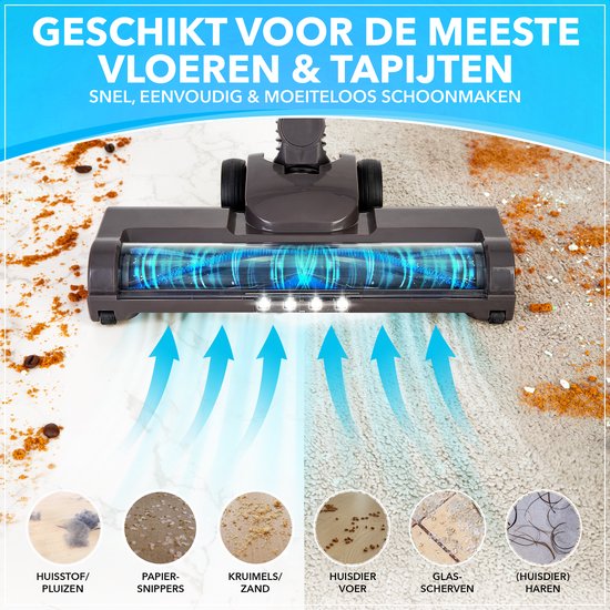 Innovixpro® Steelstofzuiger Draadloos - Krachtige 30KPa Steelstofzuiger met Dweilfunctie - Zonder Zak - Op Accu - Incl. Extra Opzetstukken & Opbergtas - HEPA Filter - Steelstofzuigers - Handstofzuiger - Multifunctionele Steelstofzuiger