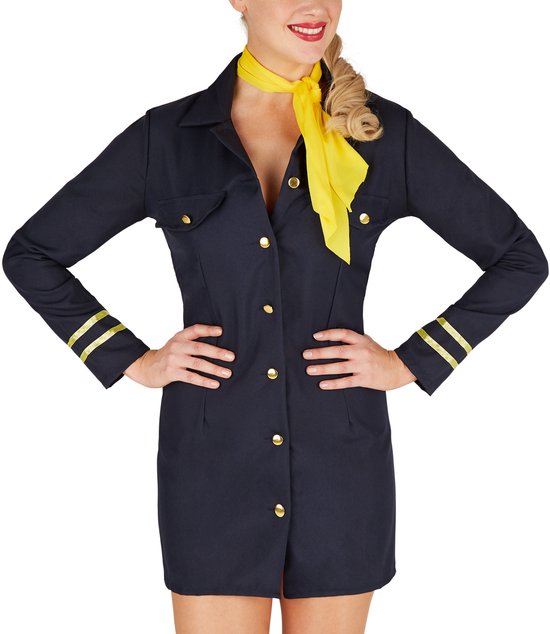 Dressforfun Stewardess XXL - verkleedkleding kostuum halloween verkleden feestkleding carnavalskleding carnaval feestkledij partykleding - 301413