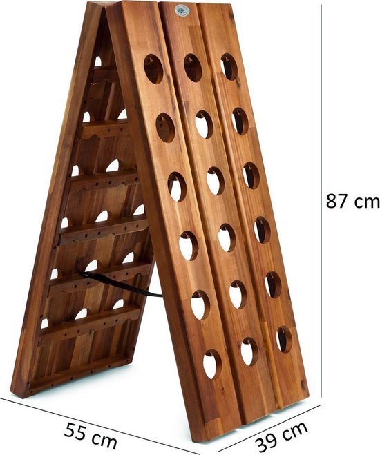 Casaria Wijnrek Acaciahout - voor 36 Flessen 87x55x39cm – Bruin