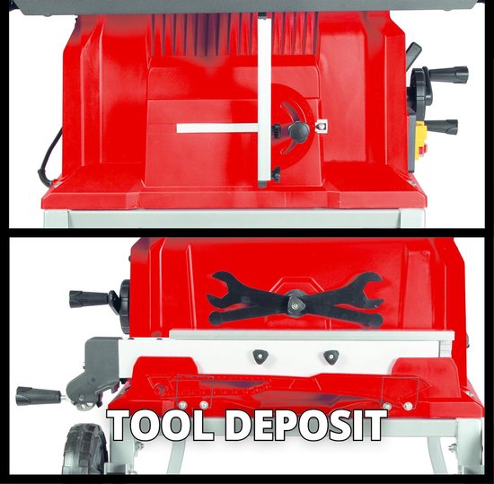 Einhell Elektrische Zaagtafel TE-TS 250 UF - 2000 W - Ø250 mm - Inklapbaar onderstel met trolleyfunctie - Incl. 48 tands zaagblad