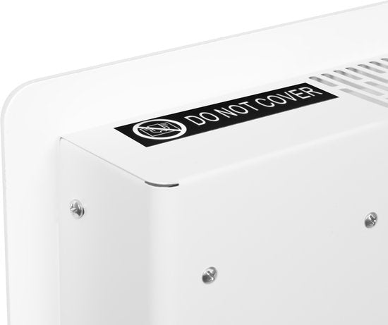 VONROC Luxe elektrische kachel - Convectorkachel - glazen paneel – 1250W/2500W - Verwarmt ruimtes tot 30m2 - Bediening app (via Wifi) als handmatig – Wit