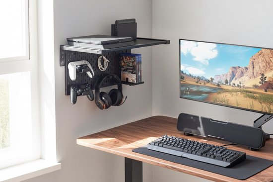 VDD - Mediaplank - opslag voor media - pegboard - zwart