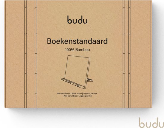 Budu Boekenstandaard – Boekenhouder – Book holder – Boekenstandaard bamboe hout – Tablethouder – Leesstandaard – Verstelbaar (5 standen)