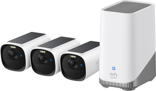 Eufy eufyCam E40 3-Cam Kit + HomeBase S280 Kogel (vorm) IP-beveiligingscamera Buiten 2688 x 1520 Pixels Muur