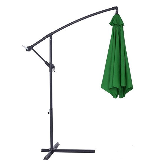 Kingsleeve Zweefparasol - Kantelbaar Handslinger Ø300cm UV 50+ - Groen