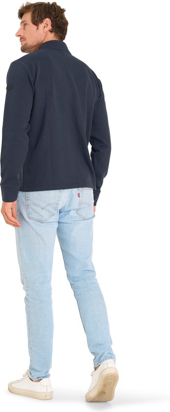 Mario Russo Pique Longsleeve Shirt - Trui Heren - Sweater Heren - Coltrui Heren - L - Navy