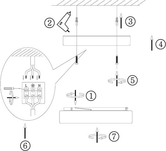 Plafondlamp Ikaro 1362ZW Zwart Ø18cm - Modern, Elektronica & Glas, Steinhauer