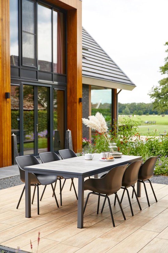 Hartman Sophie elegance tuinstoel - Zwart - set van 2 - zwart rondo onderstel