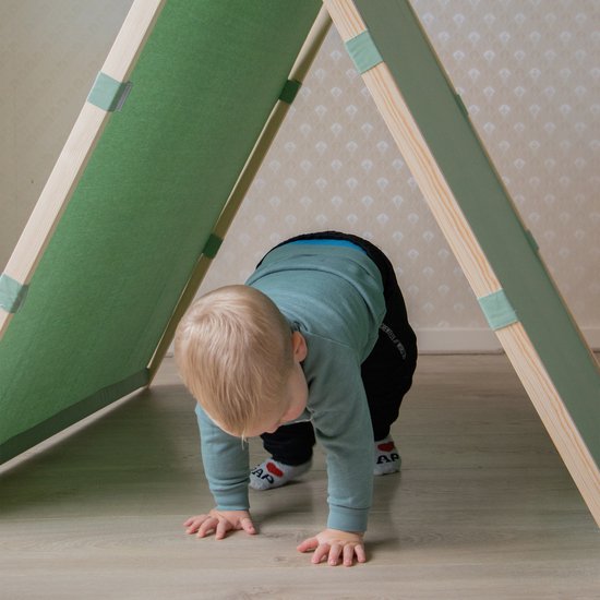 Sunny Como Speeltent Groen – Wigwam Tipi Tent voor kinderen - Stokken FSC hout - 123x106x107cm