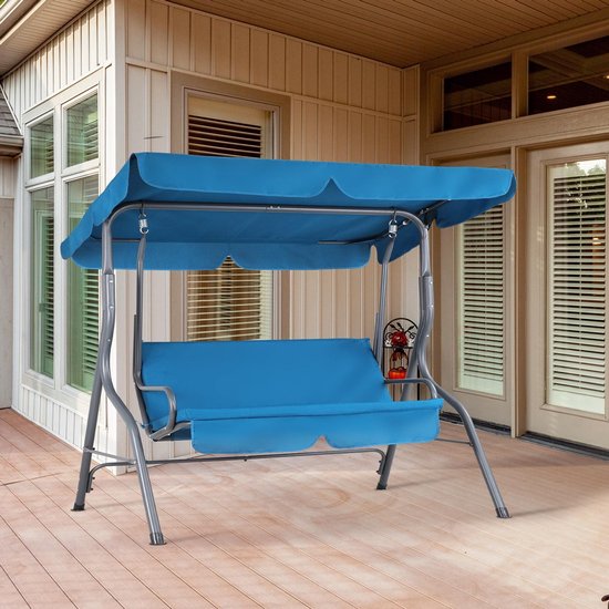 Casaria Hollywood Schommel – 2 Zits Weerbestendig 200kg – Blauw