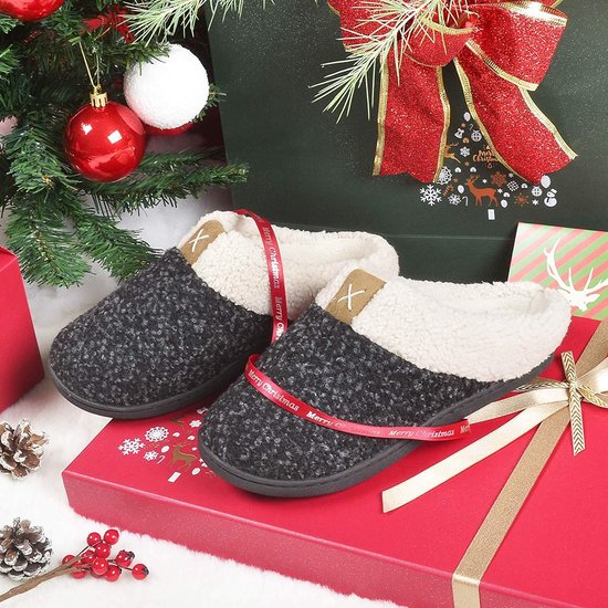 Pantoffels Dames - Sloffen - Maat 38/39 - Zwart - Anti-slip - Comfeet