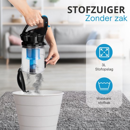 Sanovy ProPower-9100+ Krachtige Stofzuiger Zonder Zak - 3L - Compact - Blauw