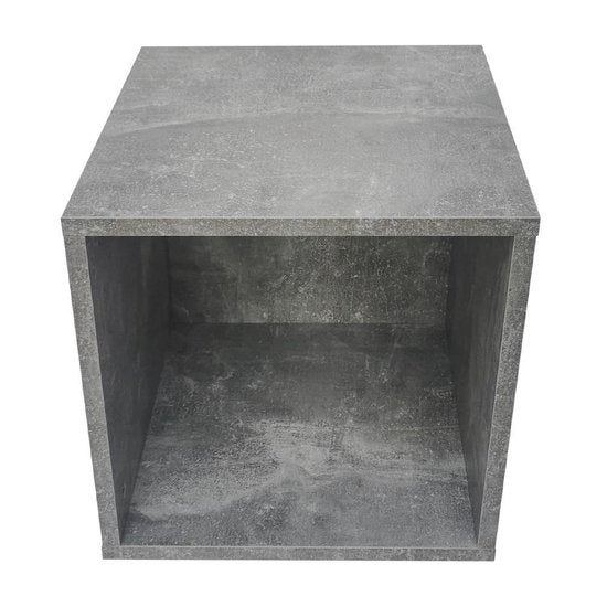 LP vinyl opbergkast kubus - platenkast - multifunctioneel opbergsysteem - grijs beton look
