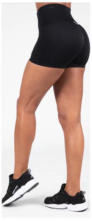 Gorilla Wear – Quincy Naadloze Shorts – Maat XS/S & Vierwegstretch – Voorzien Van Slim Fit En Hoge Taille – Voor Sport En Fitness – Zwart Nylon En Spandex