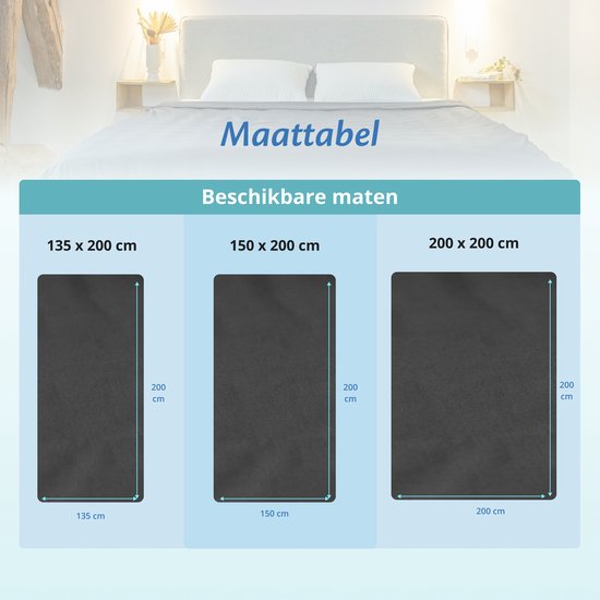 Hoes voor de verzwaringsdeken van EL Life 150 x 200 CM - 7 KG & 9 KG - Overtrek Hoes van 100% biologisch katoen - Antraciet