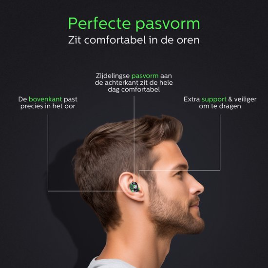 Otiume - Volledig Draadloze Oordopjes - HiFi Extra Bass geluid - Touch bediening - Draadloze Oortjes - Zweet- en regenbestendig - Sport oortjes - Bluetooth