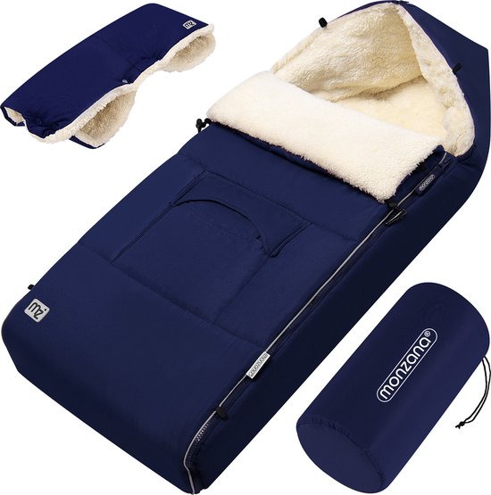 Monzana Baby Voetenzak – met Rits - Wasbaar 90x60 cm Marineblauw
