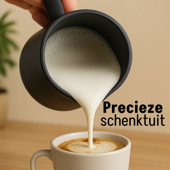 Coopley – Melkopschuimer Elektrisch MF0803 PRO – 270 ml – Voorzien Van 4-in-1 Functies En Instelbare Temperatuur En Digitaal Display – Voor Cappuccino En Latte – Zwart ABS