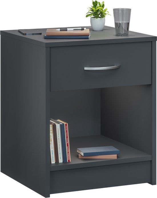 Casaria Nachtkastje Set van 2 - Lade 50x40x35cm - Antraciet