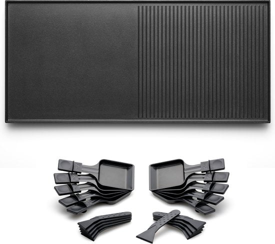 Solis 3 in 1 Tafelgrill 7911 Gourmetstel 10 Personen - Raclette Gourmet Set - Bakplaat Gourmetten - Zilver/Zwart