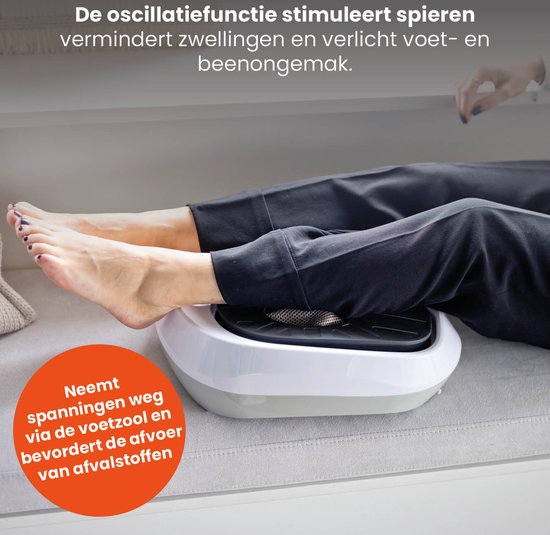 QLT VibroPulse Pro Been- en Voetmassage Apparaat – Shiatsu Massageapparaat met 10 programma’s en 20 Snelheden - Directe Pijnverlichting - Wit