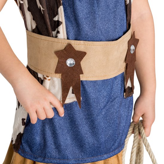 Dressforfun meisjeskostuum cowgirl Wynonna 152 (12-14j) - verkleedkleding kostuum halloween verkleden feestkleding carnavalskleding carnaval feestkledij partykleding - 300544