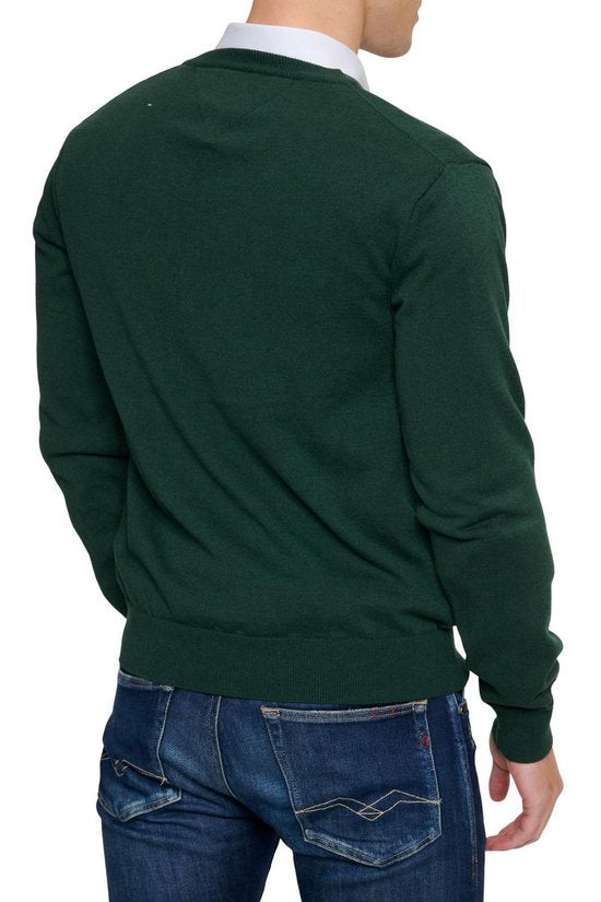 Mario Russo Pullover - Donkergroen - Maat XL - Italiaanse Schnitt - 85% Katoen Pullover