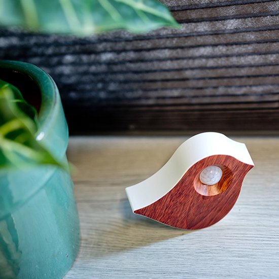 Nexxt Vogelgeluiden Vogel met Sensor voor op Toilet - Aanpasbaar Volume - WC - Bewegingsmelder - 10,2 x 3,5 x 8,6 cm - 90 g - Kastje - Bird Box - Donker Bruin