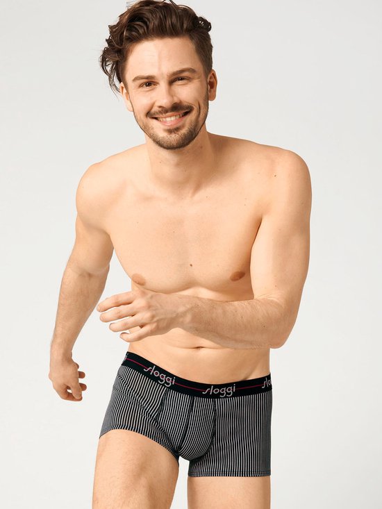 Sloggi Start Hipster heren slips 2-pack – zwart & zwart/wit gestreept – maat 2XL