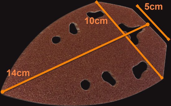 FERM - PSA1008 - Schuurpapier - P120 - 5 stuks - Met - Klittenbandrug - Stofgaten - 5 hoekig - Afmetingen: - 140x100x50mm - Universeel - Zeer geschikt voor - PSM1013 - Handpalmschuurmachine
