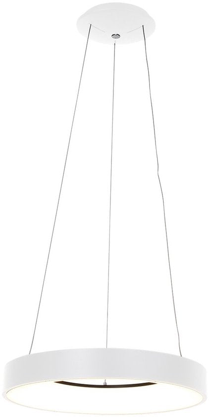 Hanglamp Ringlede 2695W Wit rond 48cm elektrisch verstelbaar hoogte met kunststof en metaal Steinhauer Modern