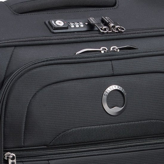 Delsey Helium DLX 78 cm Vergrootbare Reiskoffer - Zwart