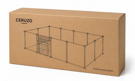 Ceruzo Dierenren 12 Panelen – Modulair – Met Deur – Voor Kleine Dieren