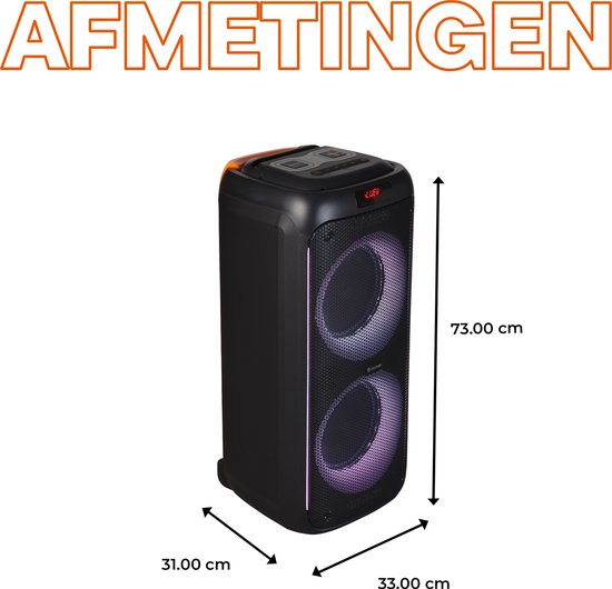 Denver Bluetooth Speaker Party box - Discolichten - Partybox - Incl. Draadloze Microfoon & Afstandsbediening - BPS458