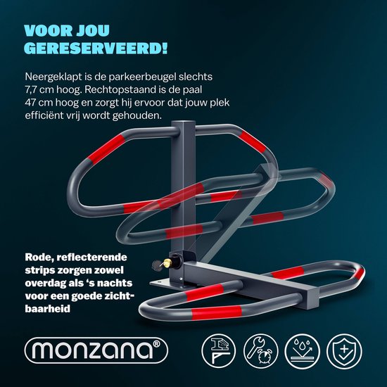 Monzana Parkeerbeugel - incl. Sleutel - Voetstuk