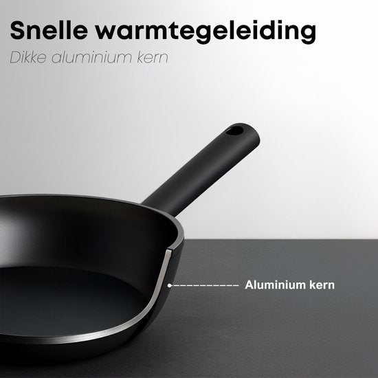 Savore Kitchen Wokpan Ø 28 cm - Inductie - PFAS vrij - Keramische Antiaanbaklaag - Wok Pan - Wokpannen