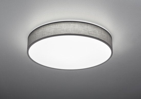 TRIO LUGANO - LED Plafondlamp - 42W - Dimbaar & Afstandsbediening - Nachtlampfunctie - Traploos Instelbare Lichtkleur - Plafondmontage - Grijs