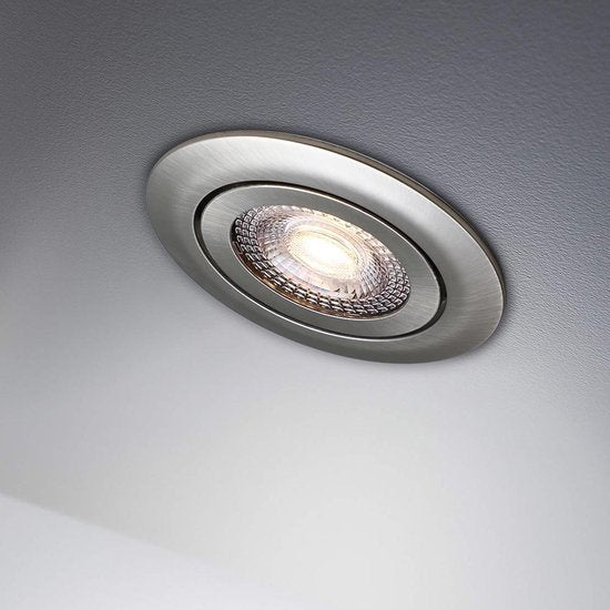 Monzana Spotjes Krog - 6 Stuks LED Dimbaar Draaibaar - Zilver
